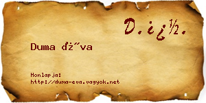 Duma Éva névjegykártya